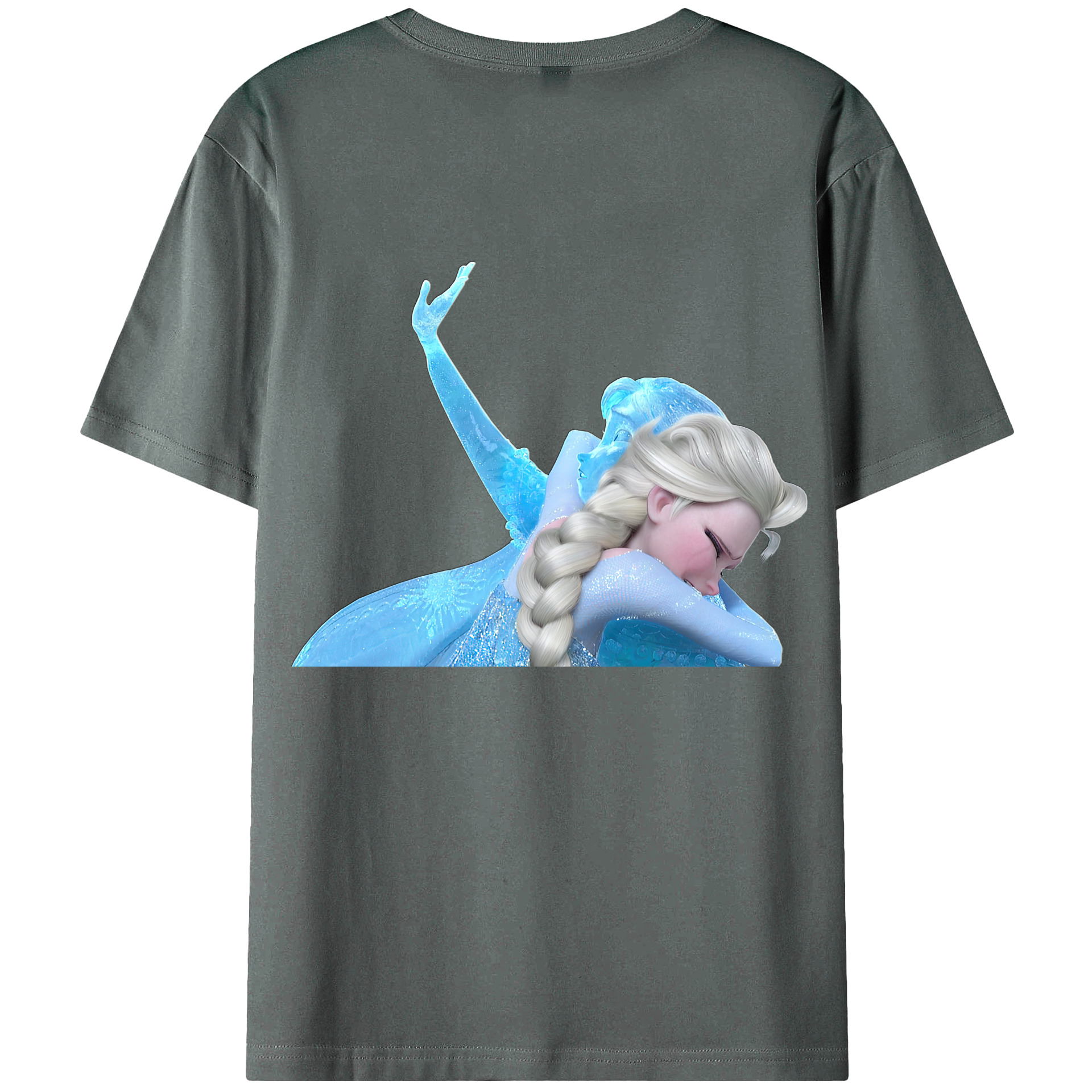 （画像用） アナと雪の女王 アンナ エルサ Frozen Anna Elsa 綿100％ メンズ半袖Tシャツ（バックプリント） 通気性